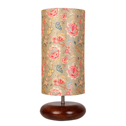 Mango Wood Table Lamp, Persian Flowers Shade - RIO Collection