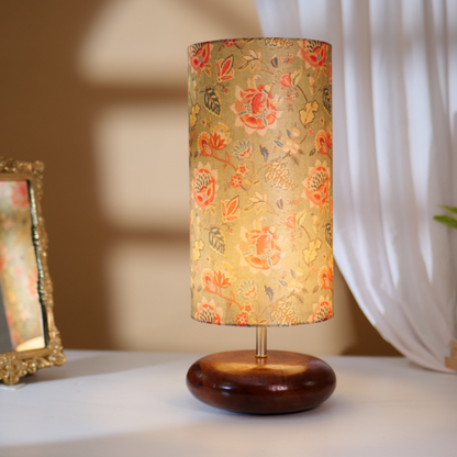 Mango Wood Table Lamp, Persian Flowers Shade - RIO Collection