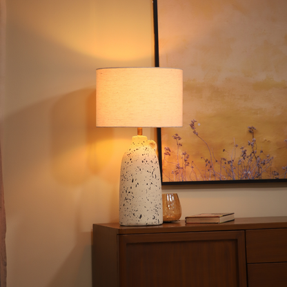 Terracotta White Handle Lamp