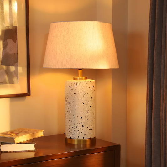 Terracotta White & Gold Table Lamp