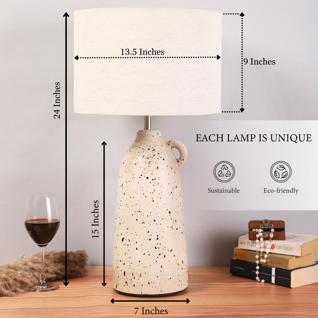 Terracotta White Handle Lamp