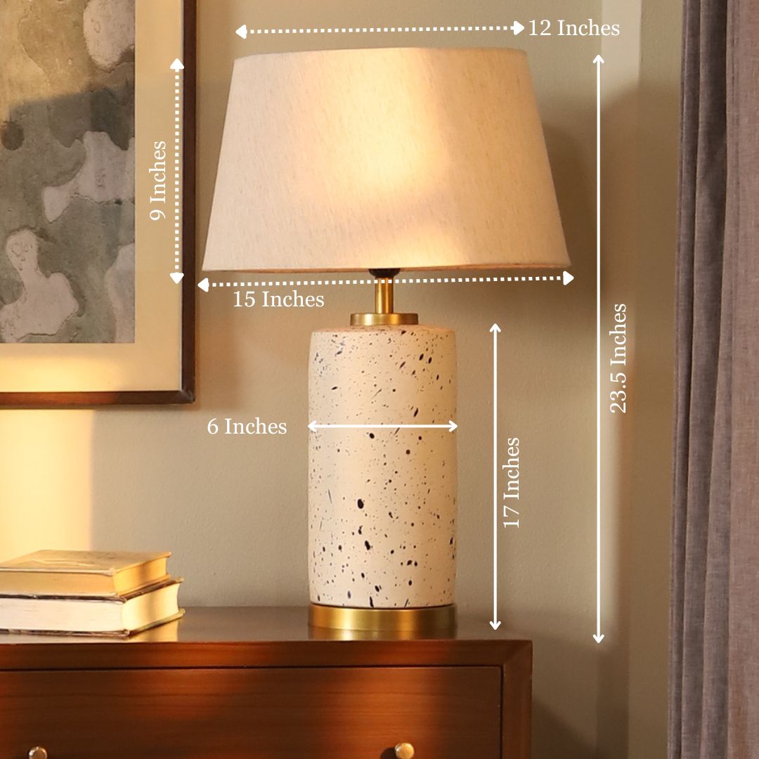 Terracotta White & Gold Table Lamp