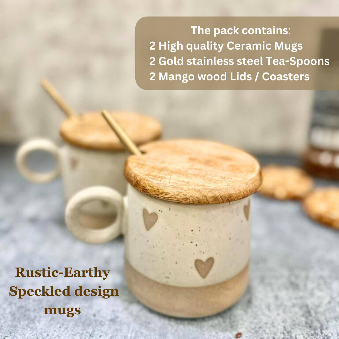 Ceramic Mug, Coasters & Spoon Set