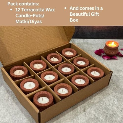 Terracotta Candle Pots Set of 12