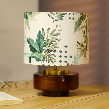 Mango Wood Table Lamps shade, Green Tropical Mango Silk Shade - RIO Collection