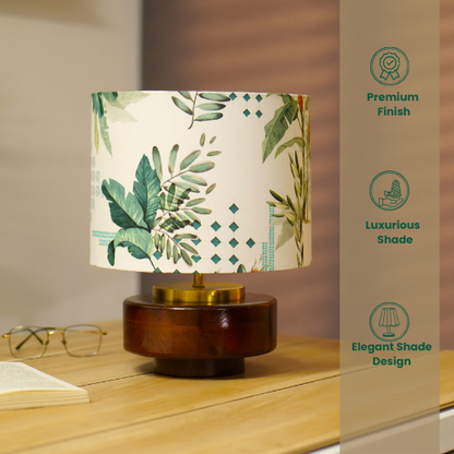 Mango Wood Table Lamps shade, Green Tropical Mango Silk Shade - RIO Collection