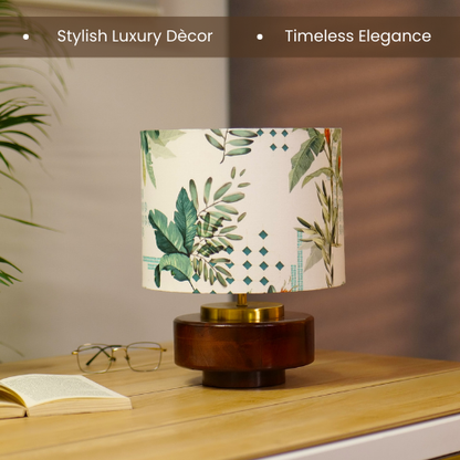 Mango Wood Table Lamps shade, Green Tropical Mango Silk Shade - RIO Collection