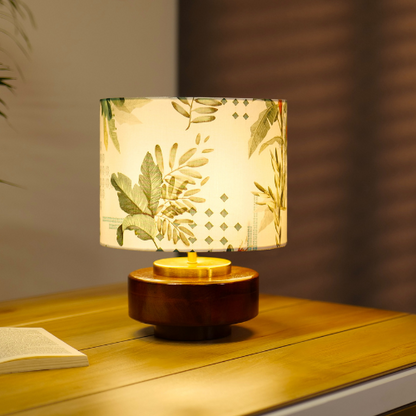 Mango Wood Table Lamps shade, Green Tropical Mango Silk Shade - RIO Collection