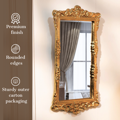 Wall Décor Gold Mirror, Set of 2