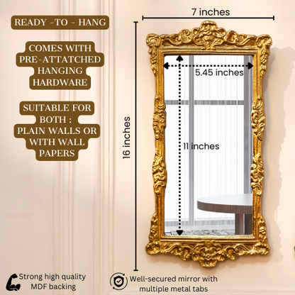 Wall Décor Gold Mirror, Set of 2