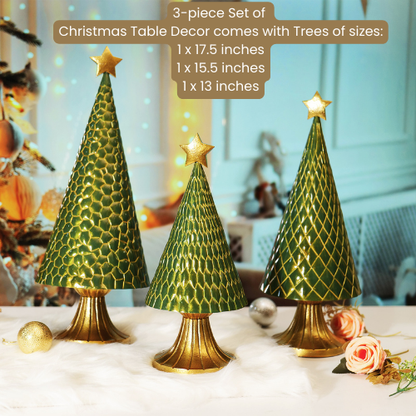 Metal Christmas Tree Decor, Set of 3