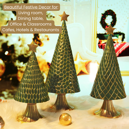 Metal Christmas Tree Decor, Set of 3