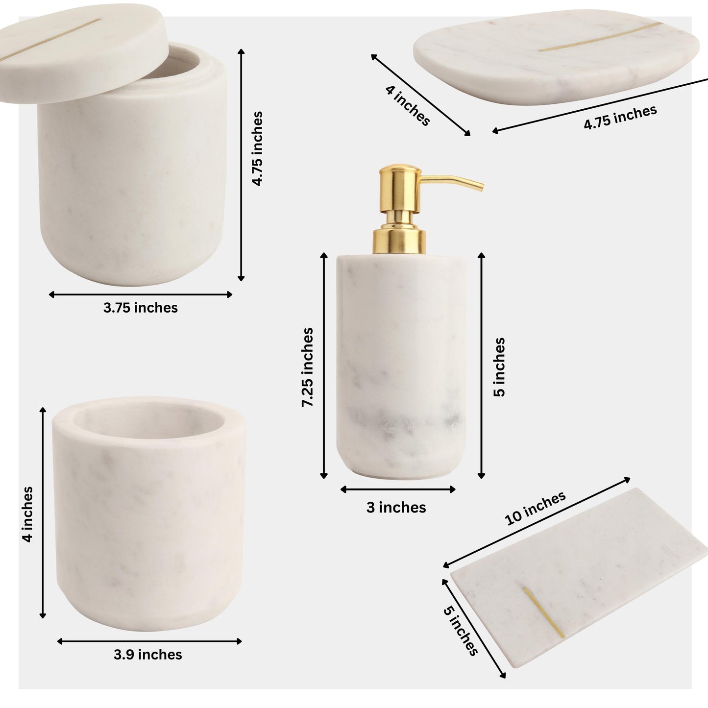 Marble Bathroom Accessories Set