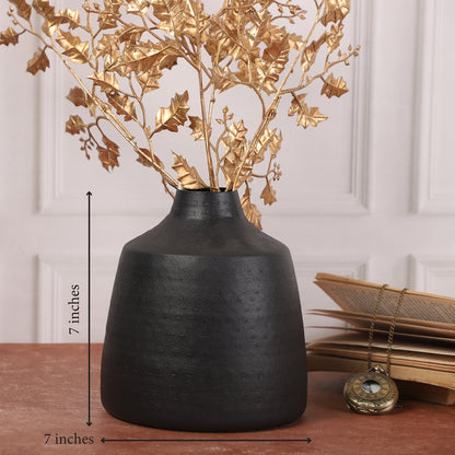 Black Short Vase