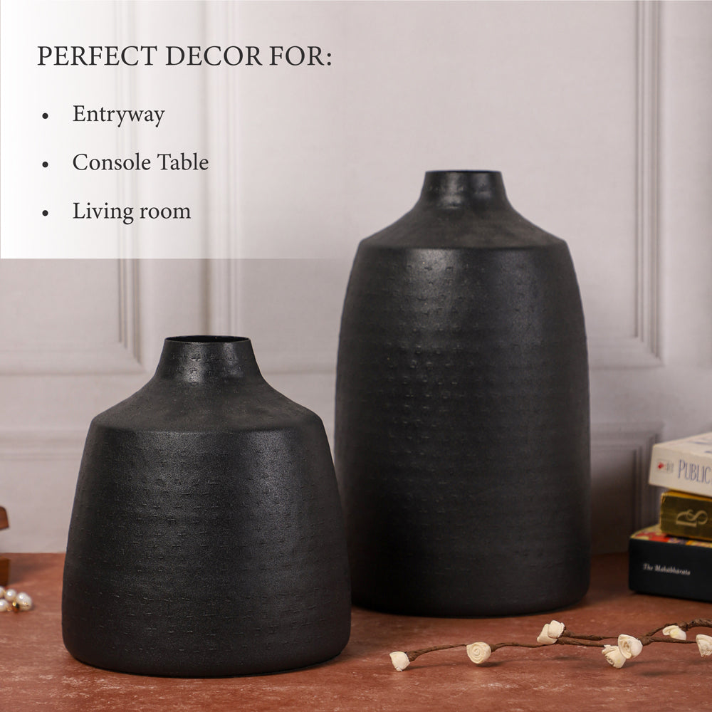 Black Short Vase