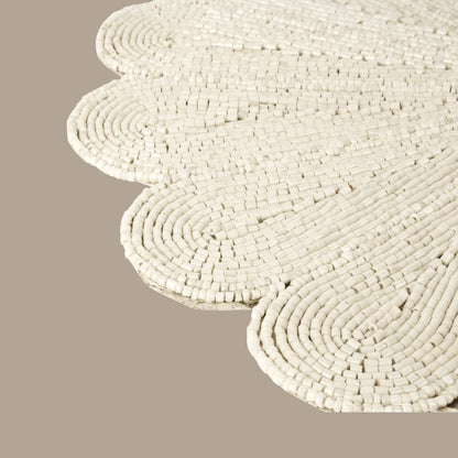 Ivory Glass Beads Floral Placemats